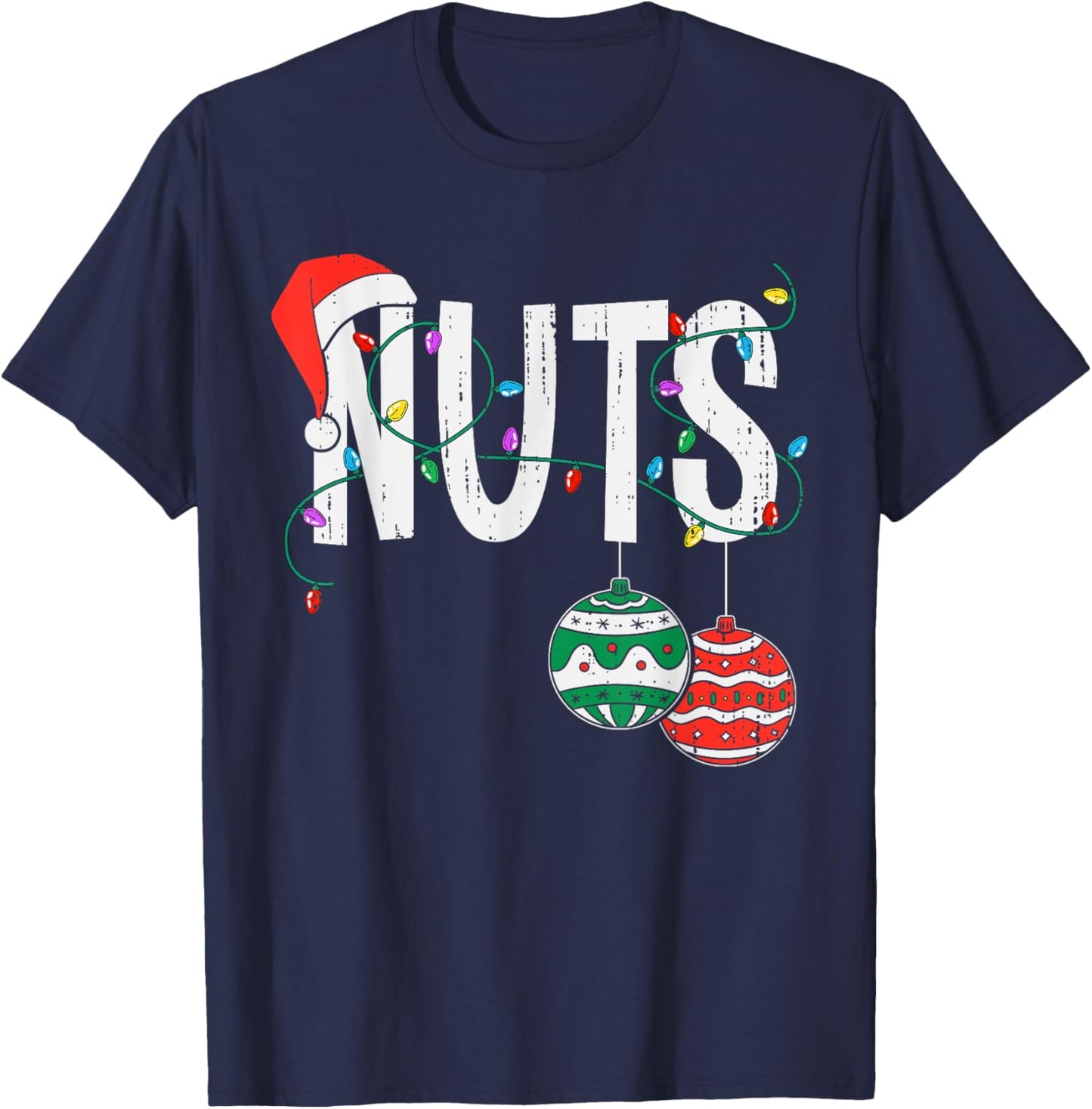 Chest Nuts Christmas Shirt Funny Matching Couple Chestnuts T-Shirt - T-Shirt | Navy