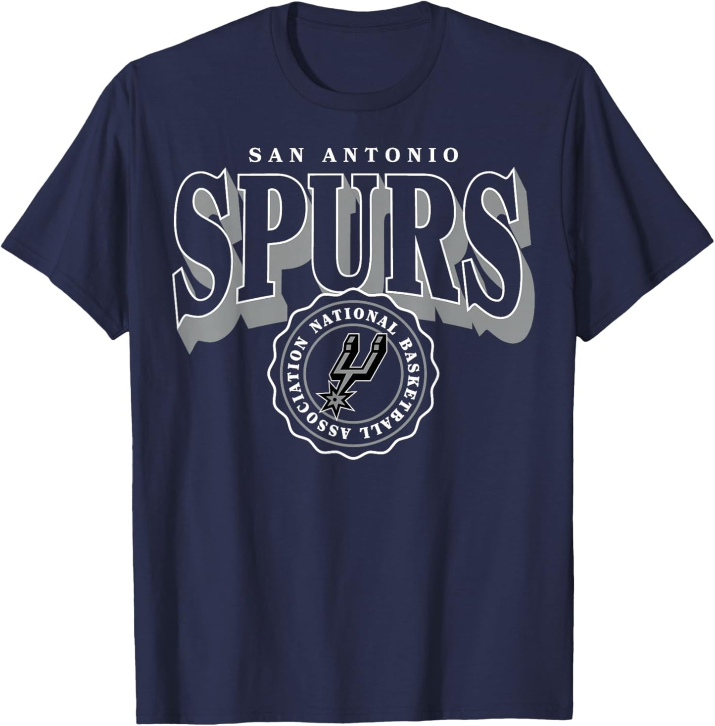 NBA – San Antonio Spurs gewölbtes Wappen T-Shirt - T-Shirt | Navy