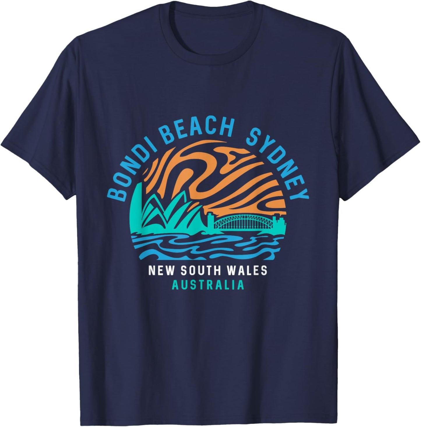 Vintage Retro Bondi Beach Sydney Australia Surfer Beach T-Shirt - T-Shirt | Navy