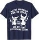 38th Wedding Anniversary 38 Years Married Its Fine Cat Funny T-Shirt - T-Shirt | Navy