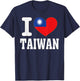 I Love Taiwan Heart Souvenir Lovers Pride Travel T-Shirt - T-Shirt | Navy