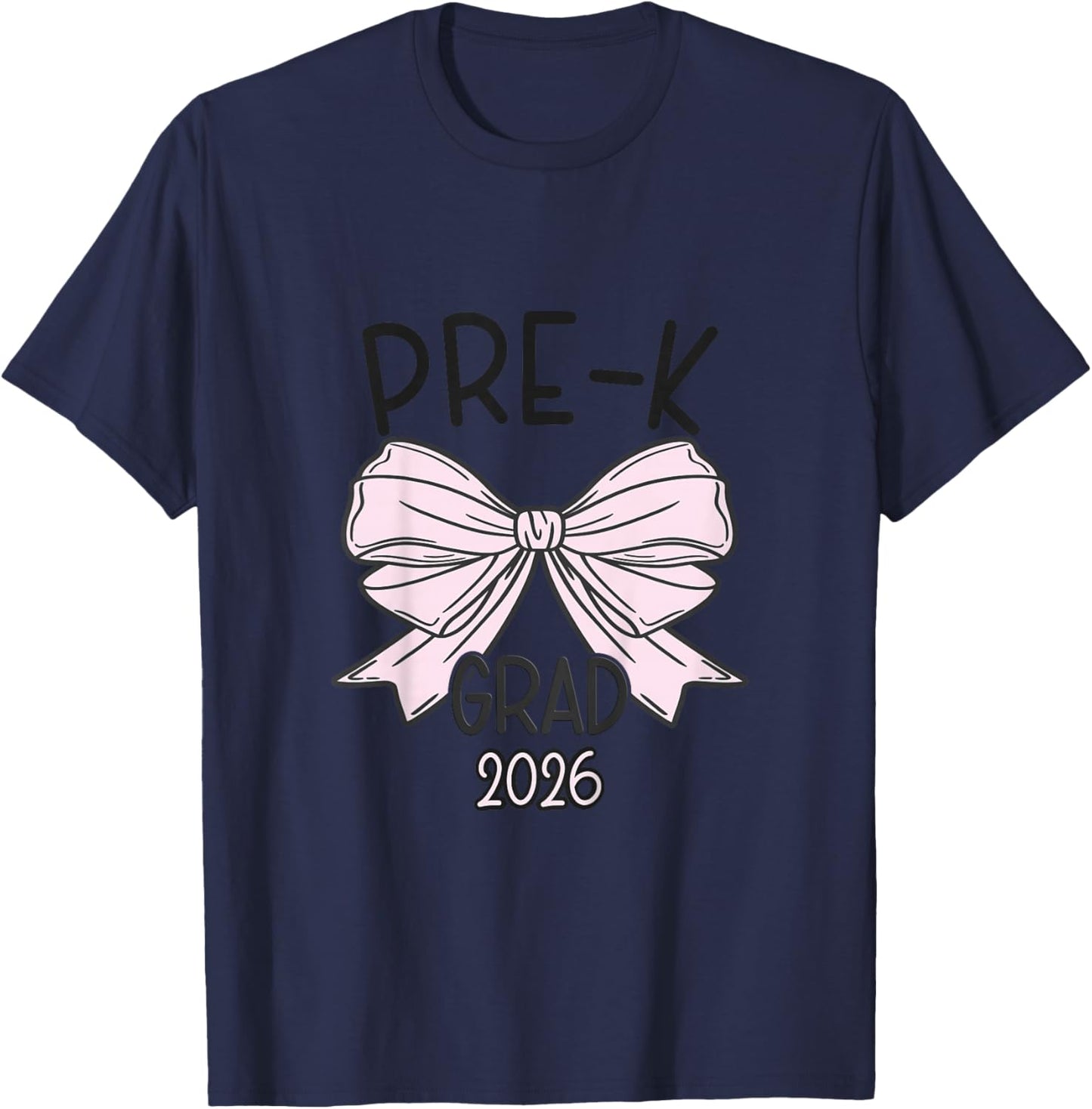 Pre-K Prek Grad 2026 Bow Preschool Graduate T-Shirt - T-Shirt | Navy