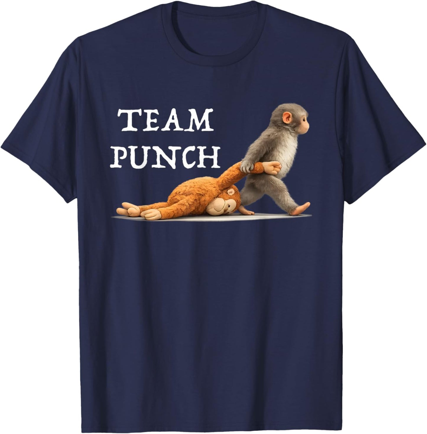 Team Punch Baby Monkey Punch Trend Meme Graphic T-Shirt - T-Shirt | Navy