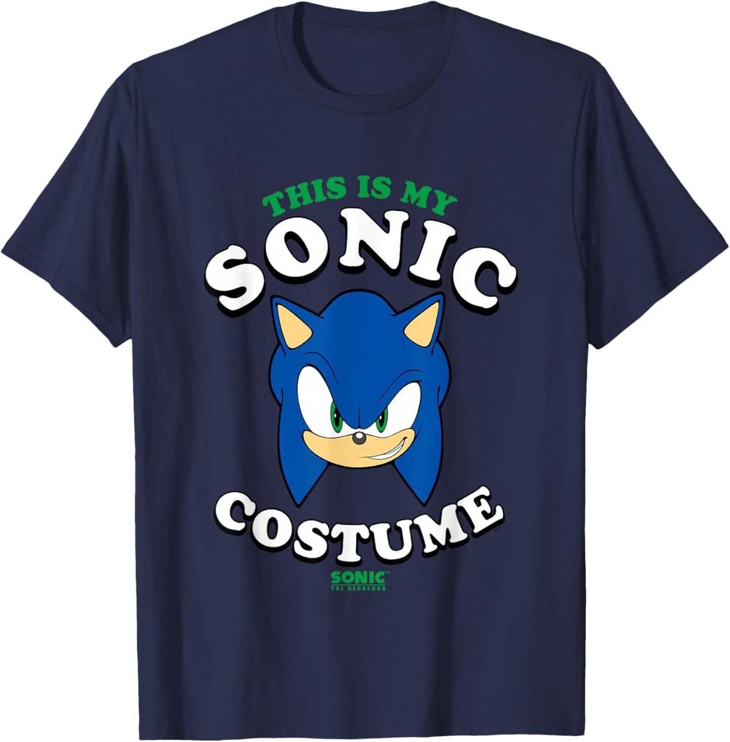 Sonic The Hedgehog Halloween This Is My Sonic Costume T-Shirt - T-Shirt | Navy