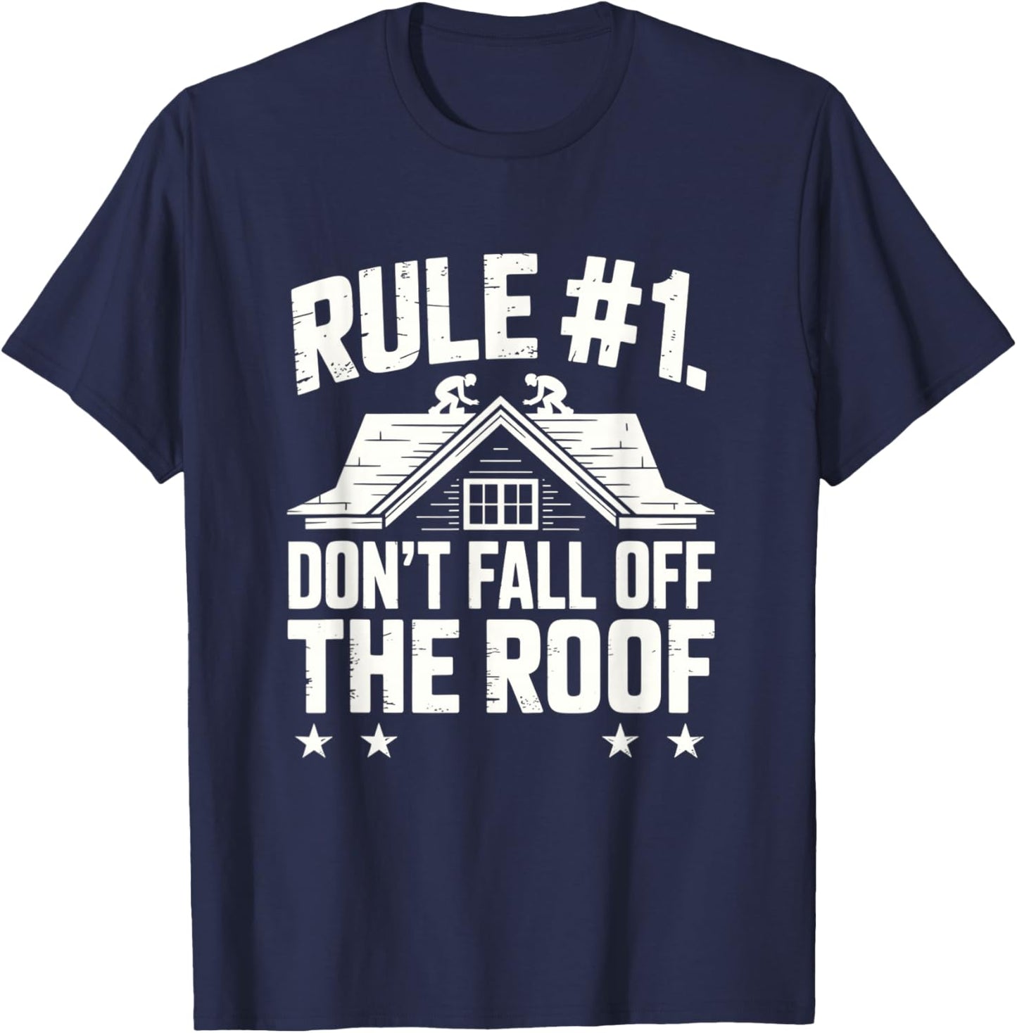 Funny Construction Crew Roofing Business Artwork T-Shirt - T-Shirt | Navy