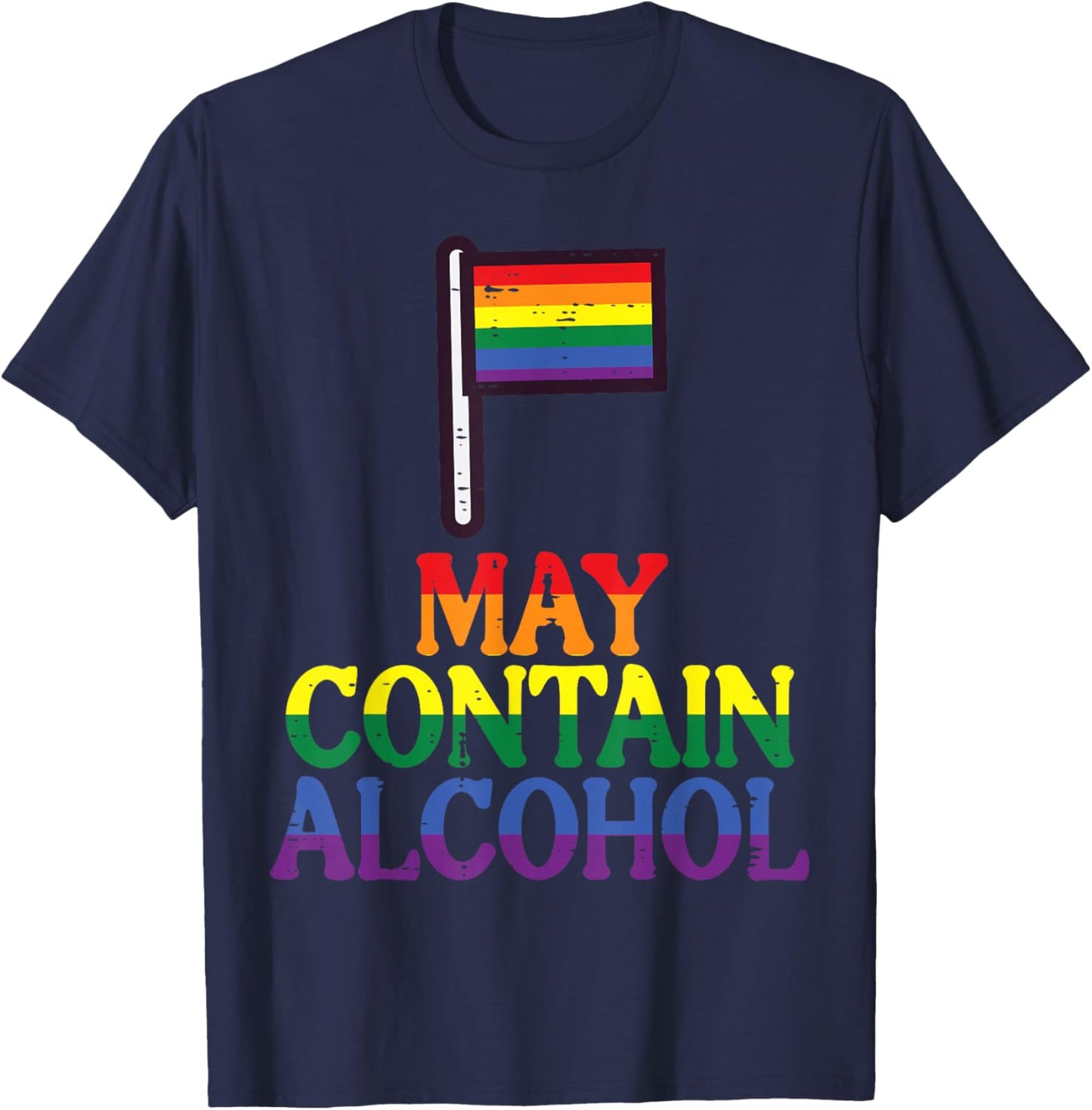 Gay Pride Month Contain Funny LGBTQ Ally Rainbow Men Women T-Shirt - T-Shirt | Navy