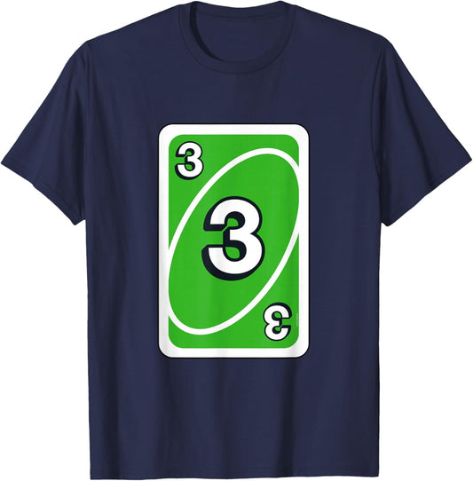 UNO Halloween Green 3" Card T-Shirt - T-Shirt | Navy