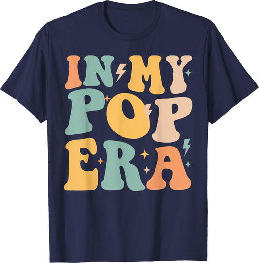 Retro Groovy In My Pop Era Father's Day T-Shirt - T-Shirt | Navy