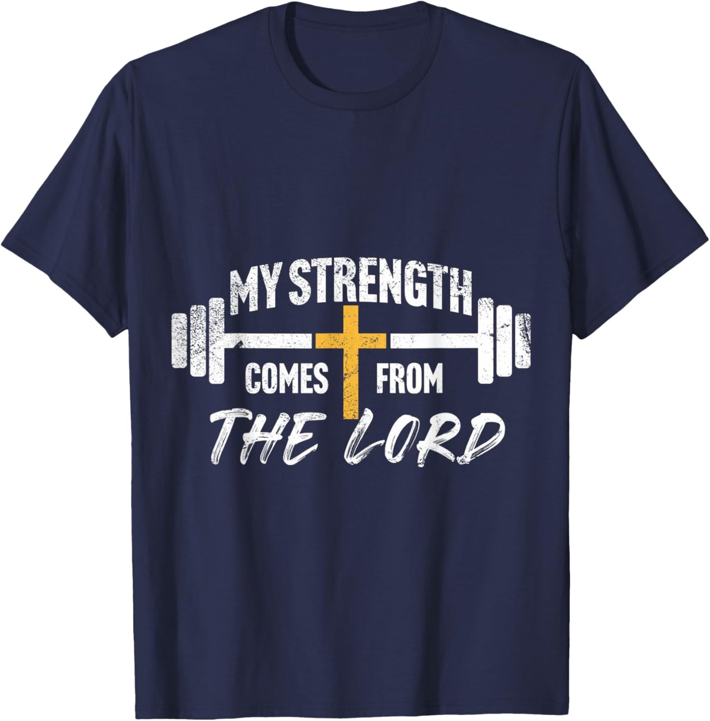 My Strength Christian Men Bible Verse Gym Workout T-Shirt - T-Shirt | Navy