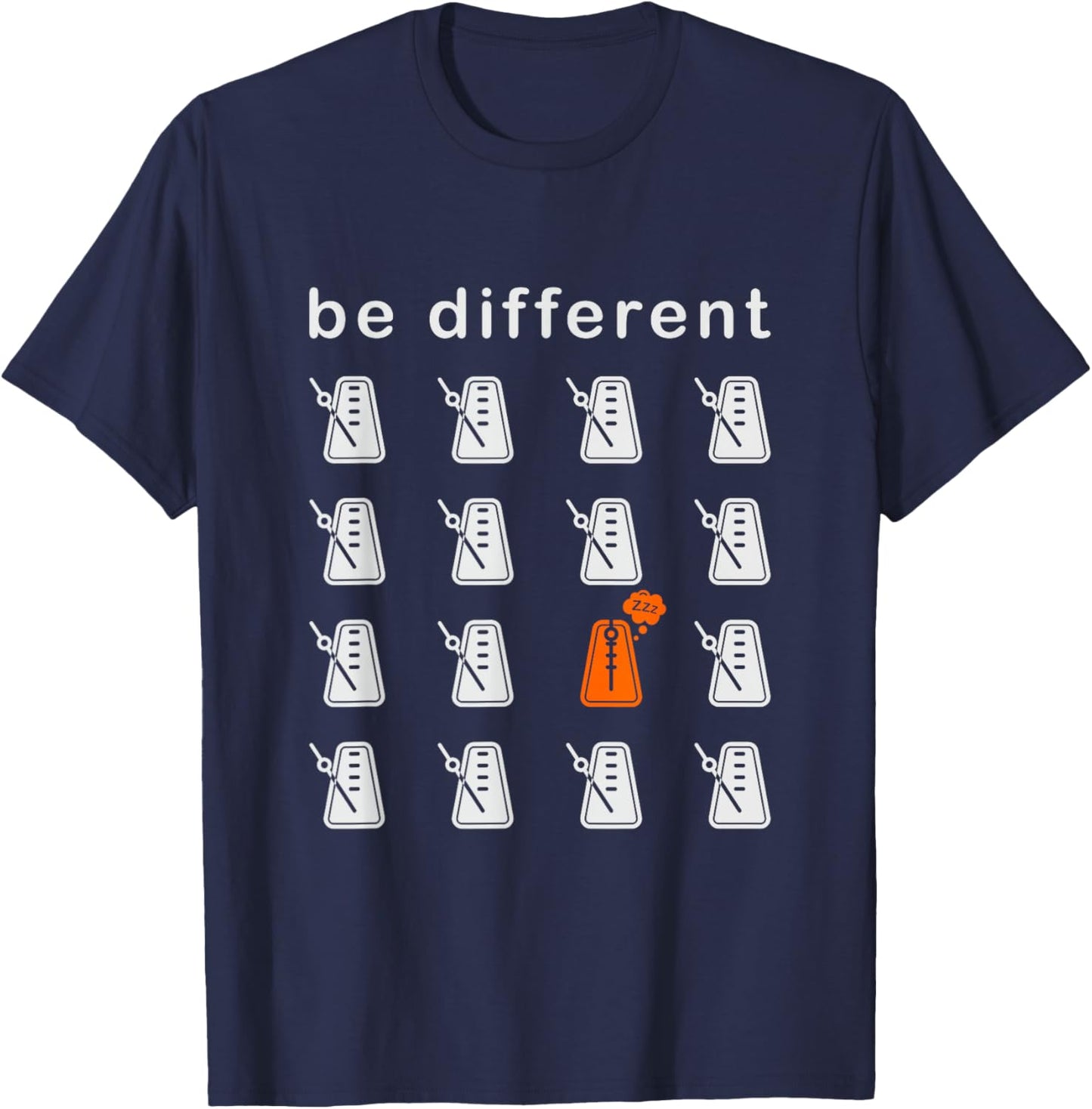 Funny Sleeping Metronome Musician Largo T-Shirt - T-Shirt | Navy