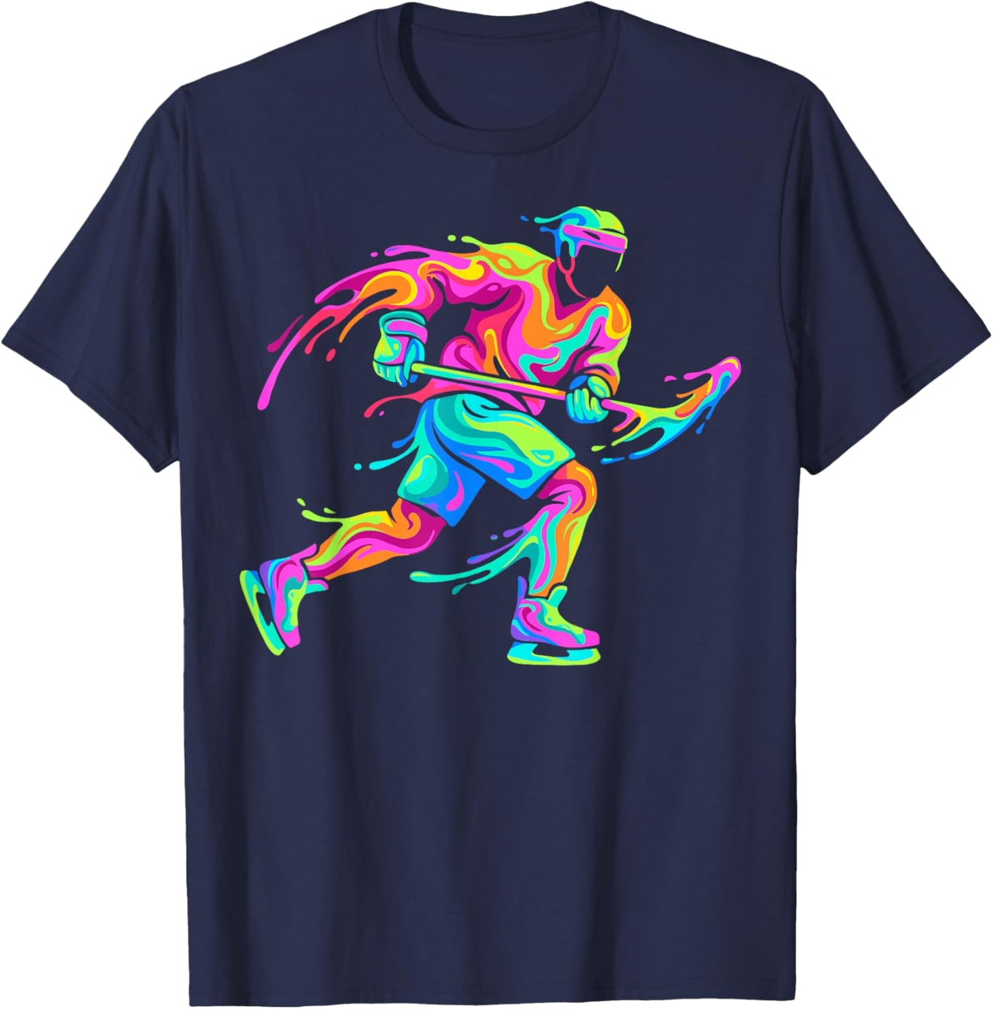Hockey Player Man Child Boy T-Shirt - T-Shirt | Navy