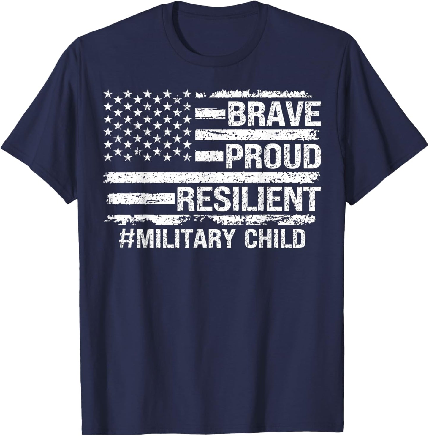 Purple UP Military kids USA Flag Military Child Month T-Shirt - T-Shirt | Navy