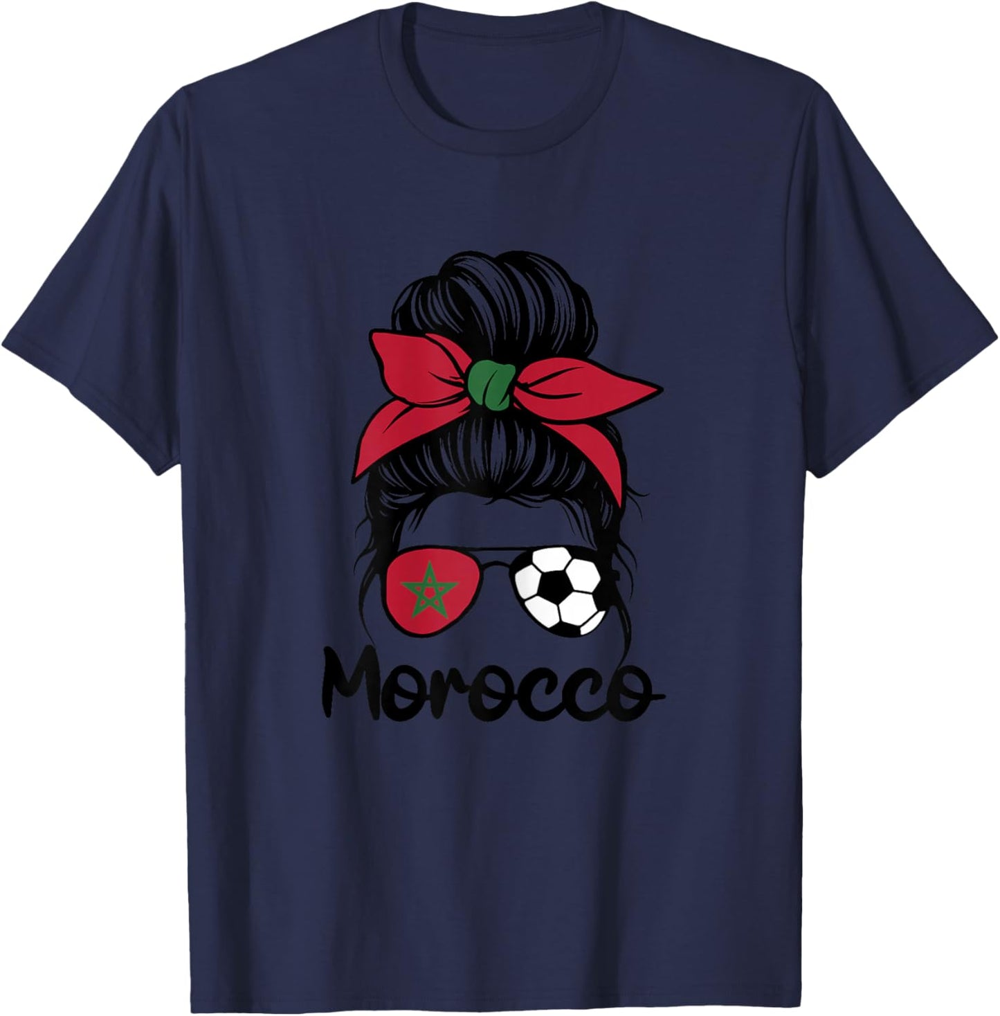Morocco Femme Drapeau de la Maroc - Supporters Marocains T-Shirt - T-Shirt | Navy