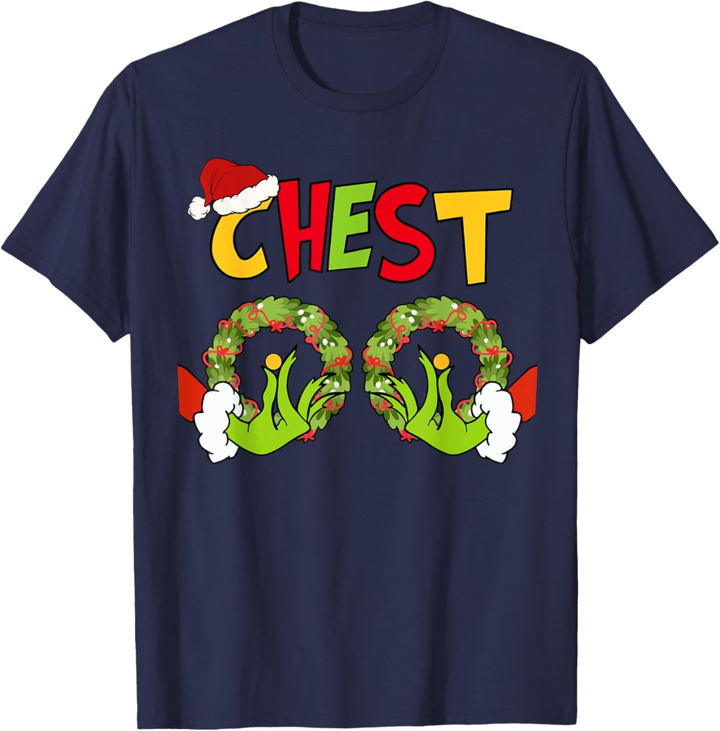 Chest Nuts Merry Christmas Shirt Xmas Matching Couples Women T-Shirt - T-Shirt | Navy