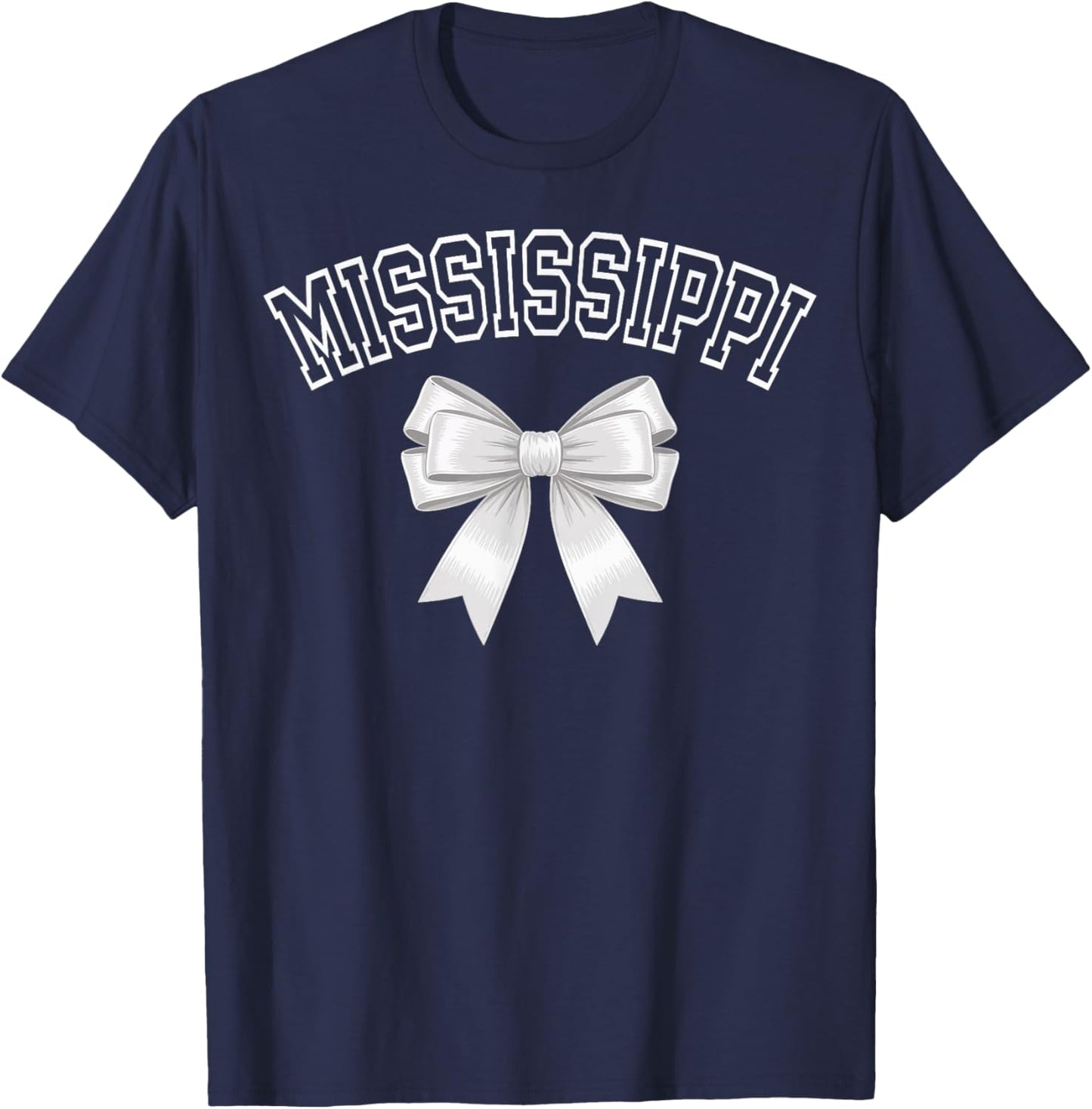 Mississippi Coquette Bow Hometown Pride Girls T-Shirt - T-Shirt | Navy