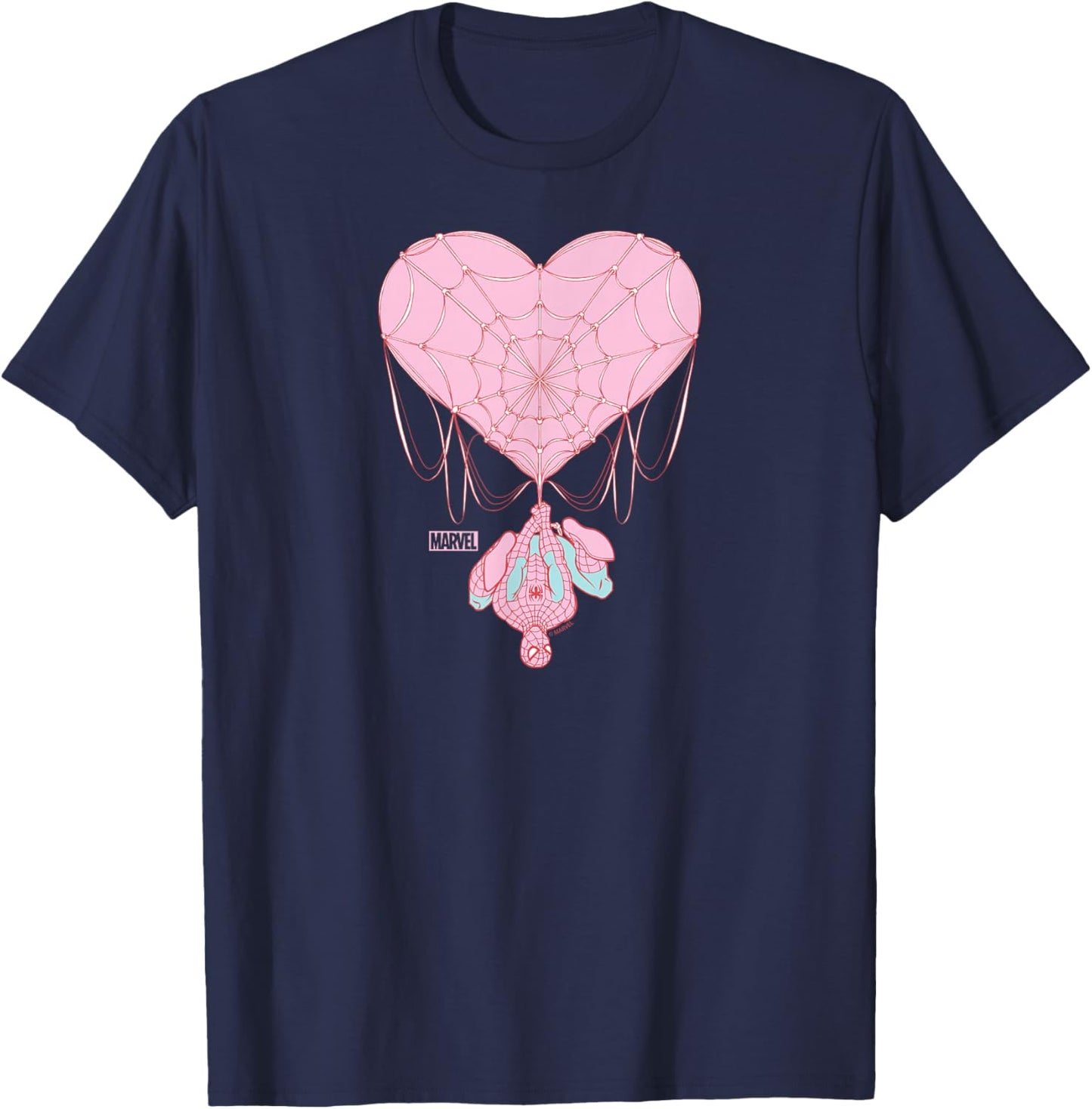 Spider-Man - Web Heart Valentine's Day T-Shirt - T-Shirt | Navy