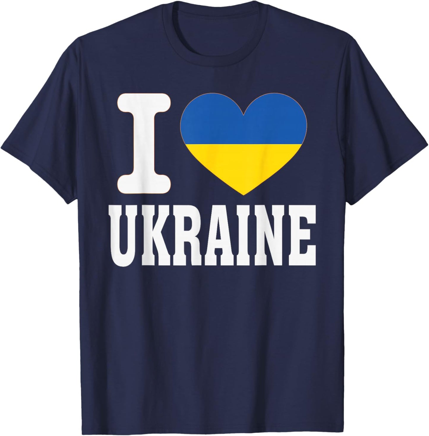 I Love Ukraine Heart Souvenir Lovers Pride Travel T-Shirt - T-Shirt | Navy