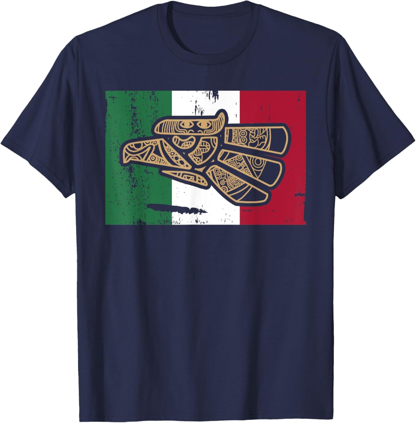 Mexico Vintage Mexican Flag Pride Hecho en Mexico Jersey T-Shirt - T-Shirt | Navy