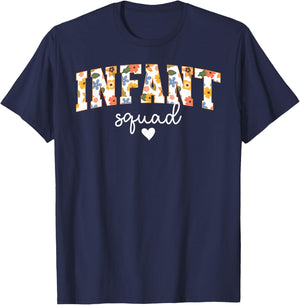 Infant Squad Infant Teacher Crew Infant Teaching Team T-Shirt - T-Shirt | Navy