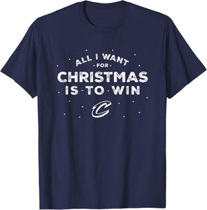 NBA Cleveland Cavaliers Christmas All I Want Is To Win T-Shirt - T-Shirt | Navy