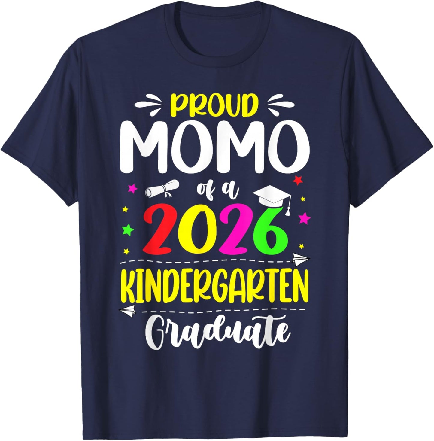 Proud Momo Class of 2026 Kindergarten Graduate Kids T-Shirt - T-Shirt | Navy