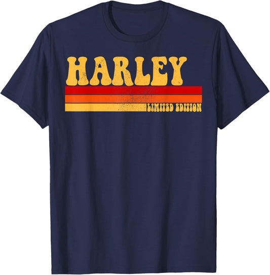 HARLEY Name Personalized Idea Men Retro Vintage HARLEY T-Shirt - T-Shirt | Navy