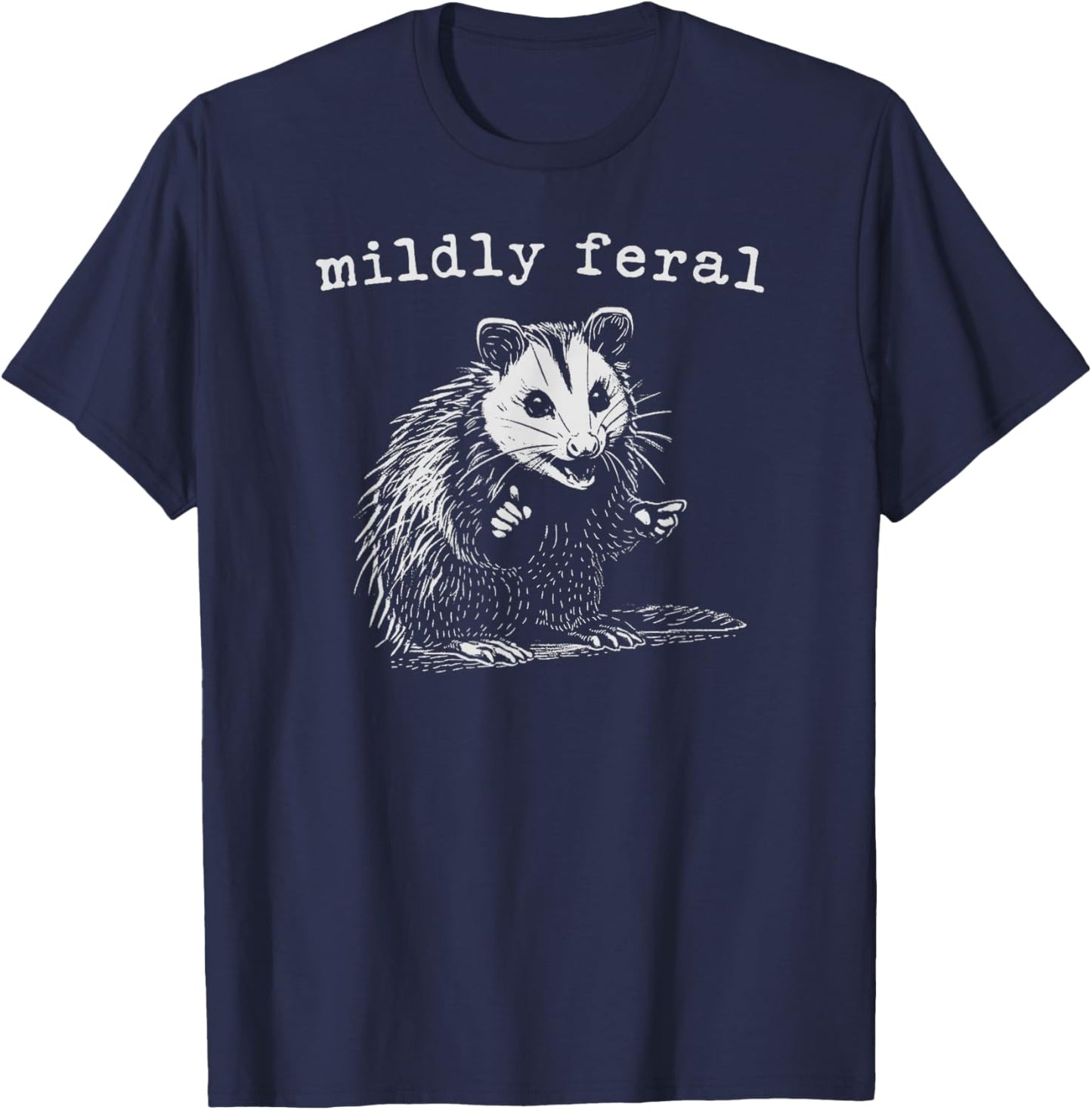 Mildly Feral Possum T-Shirt - T-Shirt | Navy
