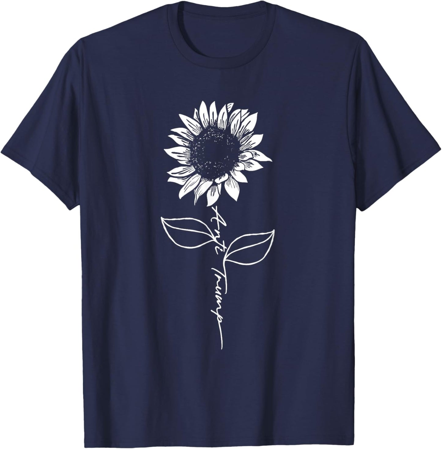 Subtle Anti Trump Shirt Flowers Sunflower T-Shirt - T-Shirt | Navy