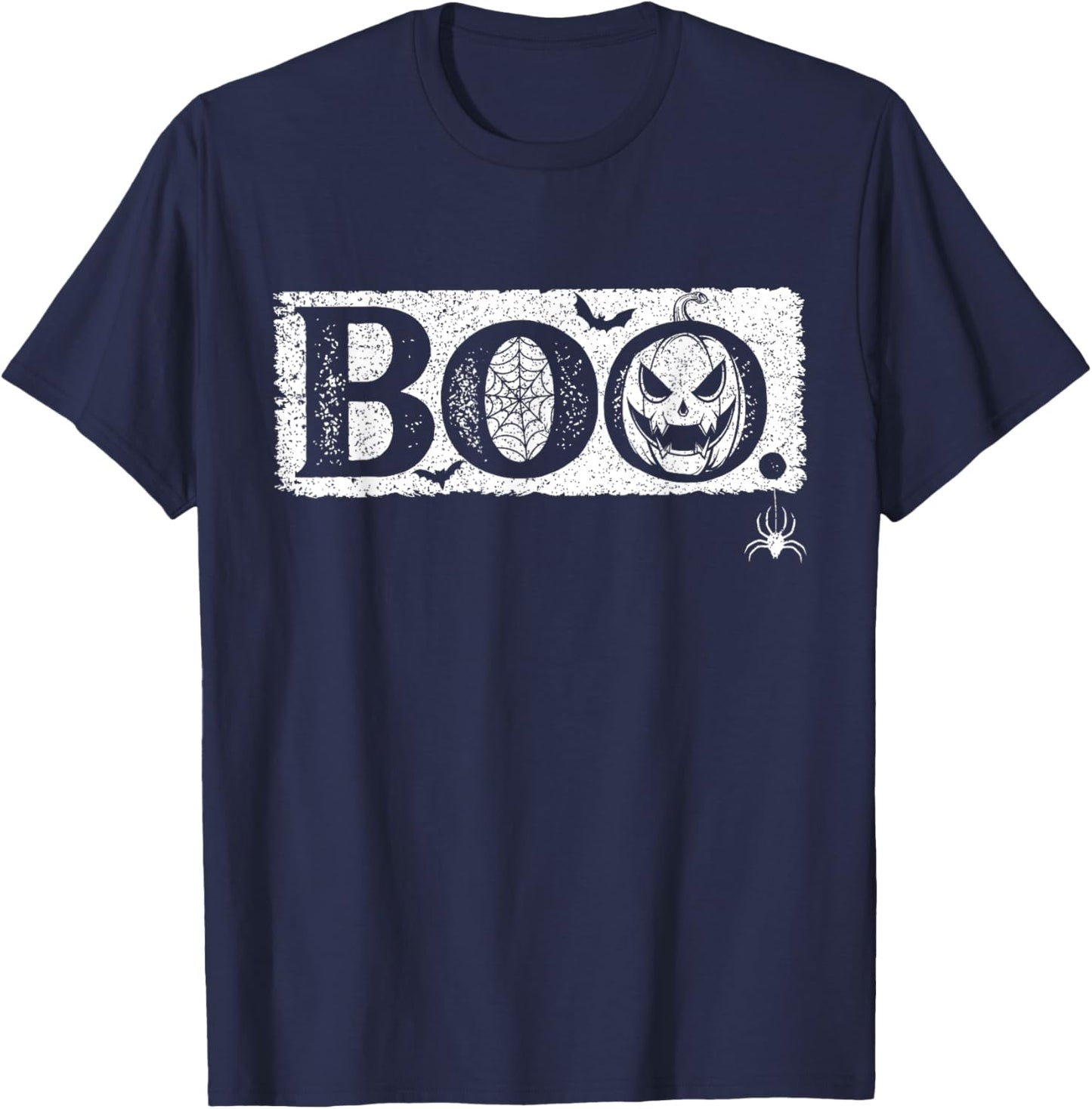 Vintage Halloween Pumpkin Boo Funny Costume Men Women Kids T-Shirt - T-Shirt | Navy