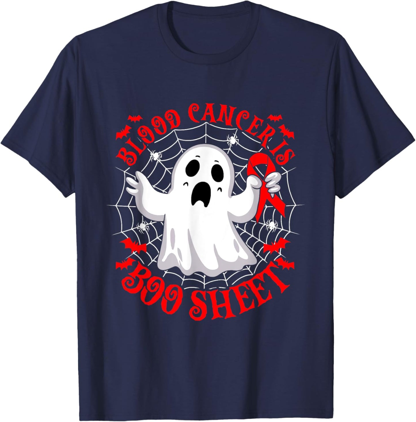 Blood Cancer is Boo Sheet Halloween Costume T-Shirt - T-Shirt | Navy