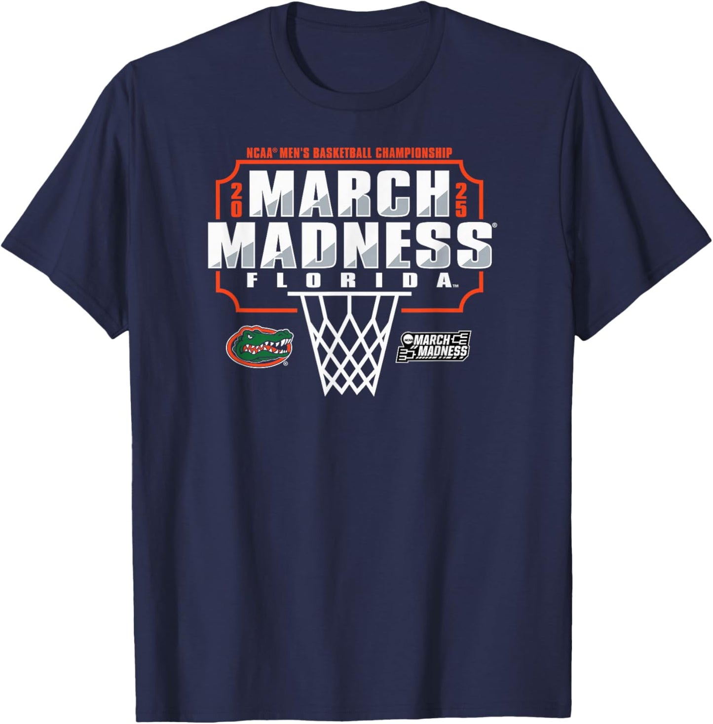 Florida Gators March Madness 2025 Basketball Blue T-Shirt - T-Shirt | Navy