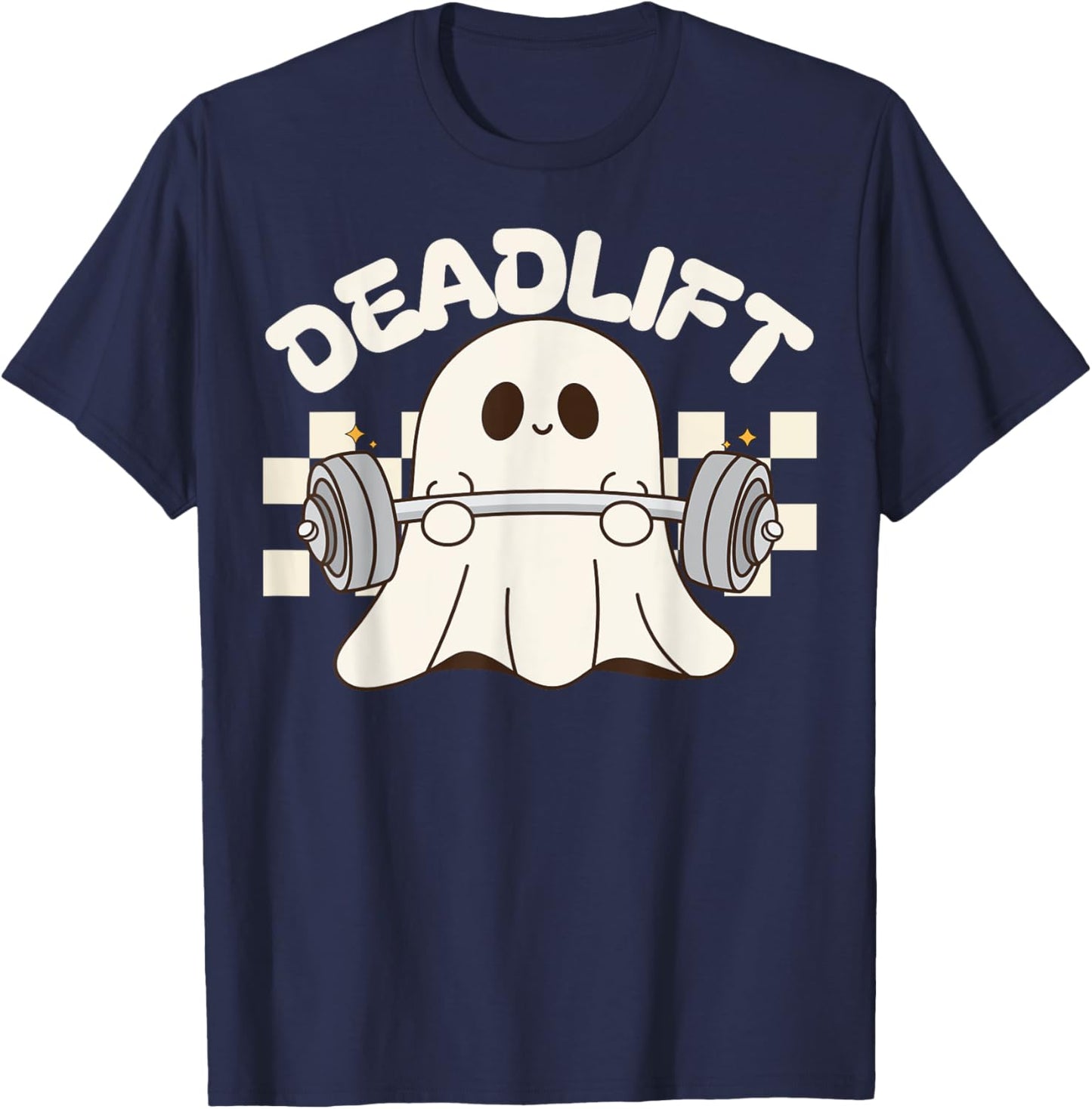 Dead Lift Funny Halloween Ghost Weight Lifting Workout GYM T-Shirt - T-Shirt | Navy