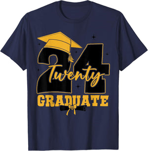 2024 Graduate Class of 2024 Senior High School Graduation T-Shirt - T-Shirt | Navy
