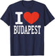 I Love Budapest City Heart Graphic Souvenir Travel T-Shirt - T-Shirt | Navy