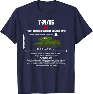 T-34/85 Art Historic: Armored Legends T-Shirt - T-Shirt | Navy