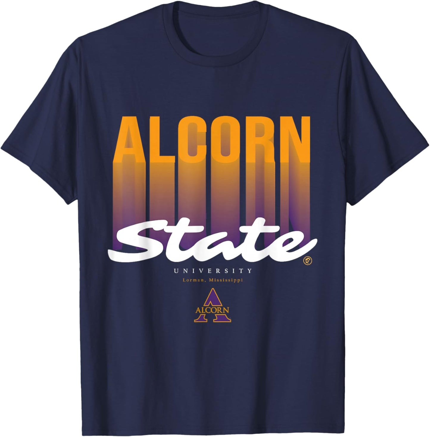 The Yard Essentials - Alcorn State University - ASU Fade T-Shirt - T-Shirt | Navy