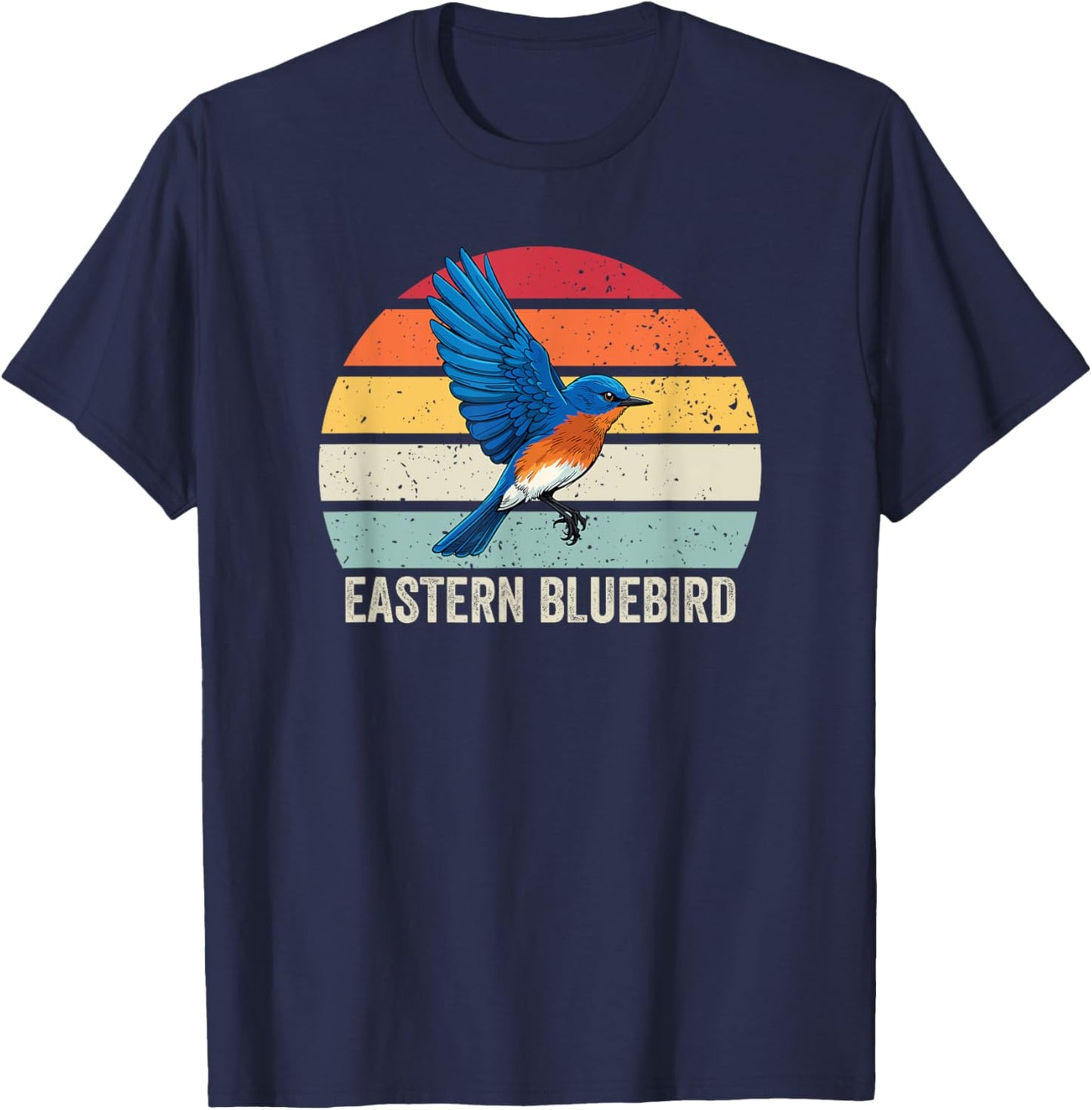 Eastern Bluebird Vintage Sunset, Eastern Bluebird T-Shirt - T-Shirt | Navy