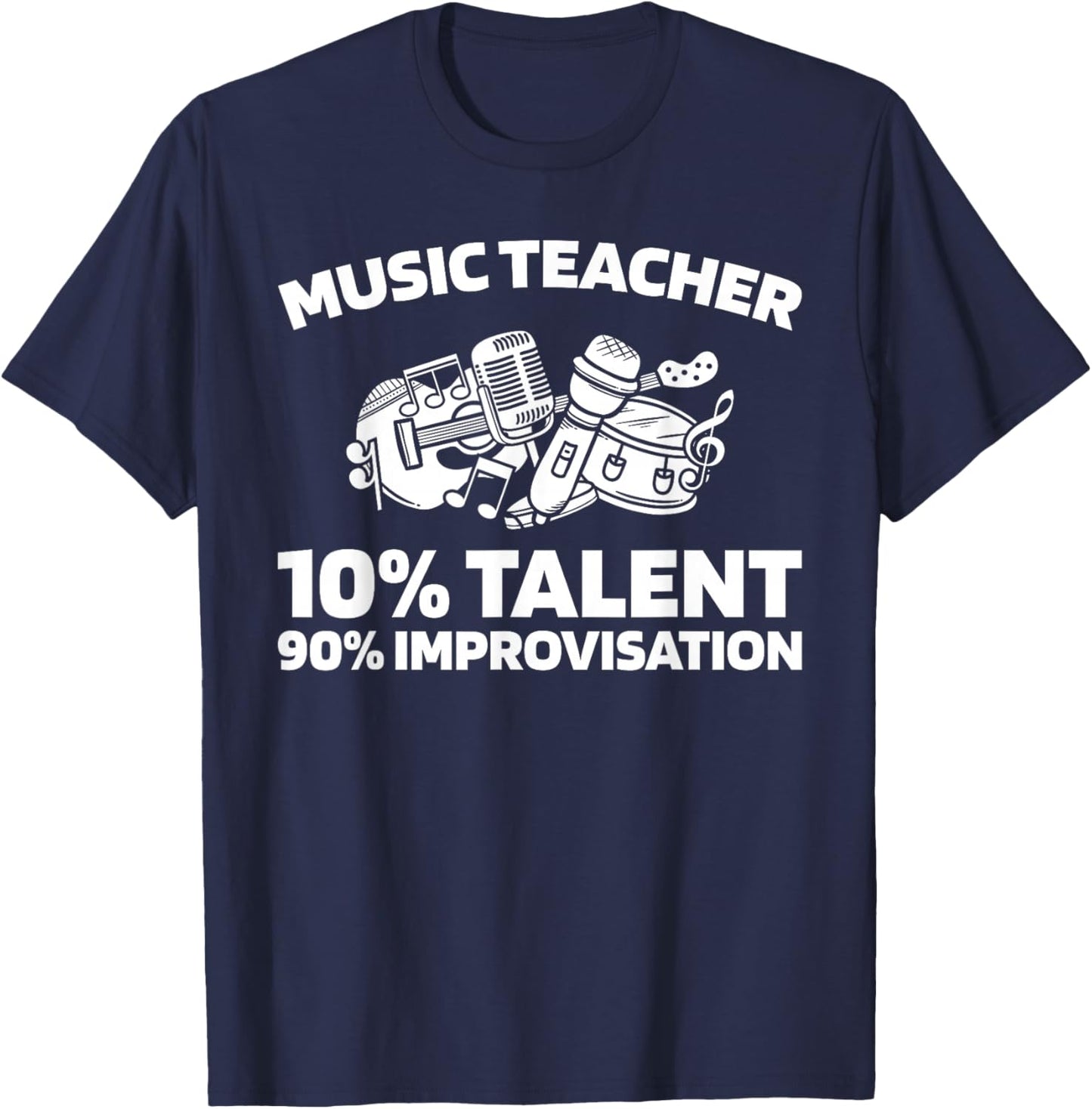 Musik Lehrer Musikschule Musikunterricht Schule Musiklehrer T-Shirt - T-Shirt | Navy