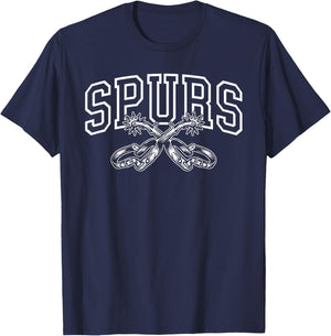 Cowboy Western Spurs Boot Spur Women Kids T-Shirt - T-Shirt | Navy