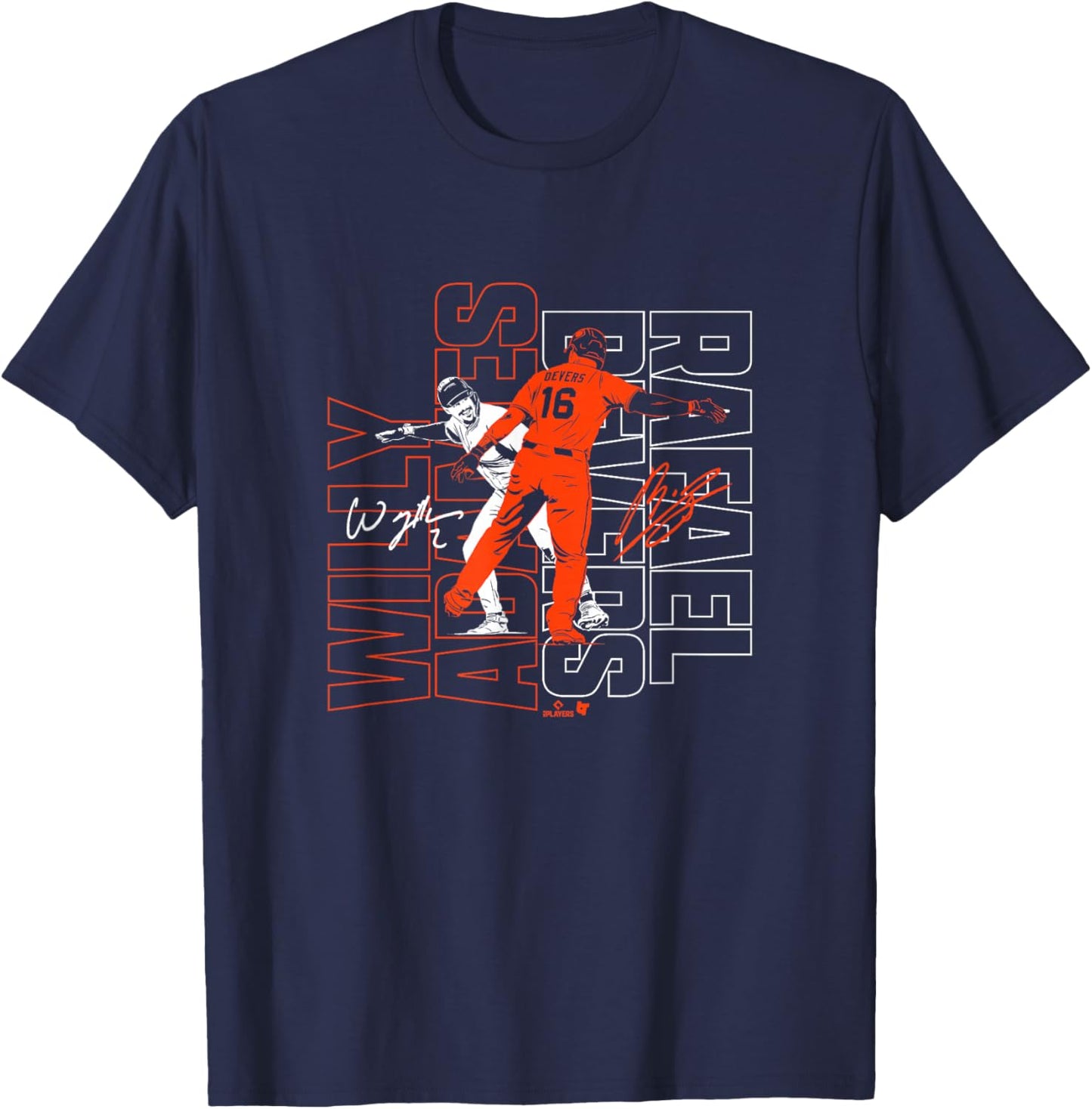 Adames & Devers - DAP Up - San Francisco Baseball T-Shirt - T-Shirt | Navy
