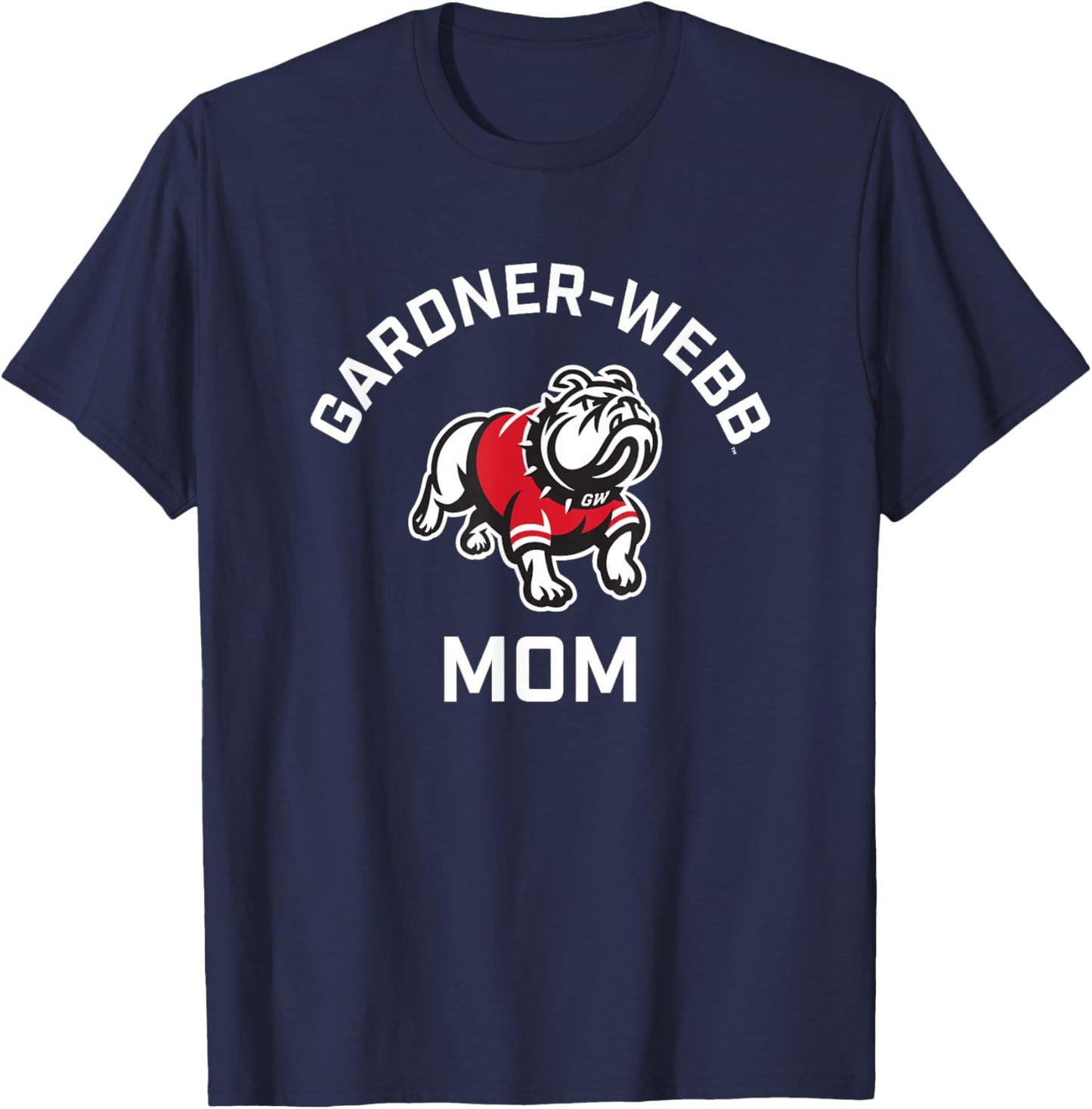 Gardner-Webb University GWU Bulldogs Arched Mom T-Shirt - T-Shirt | Navy
