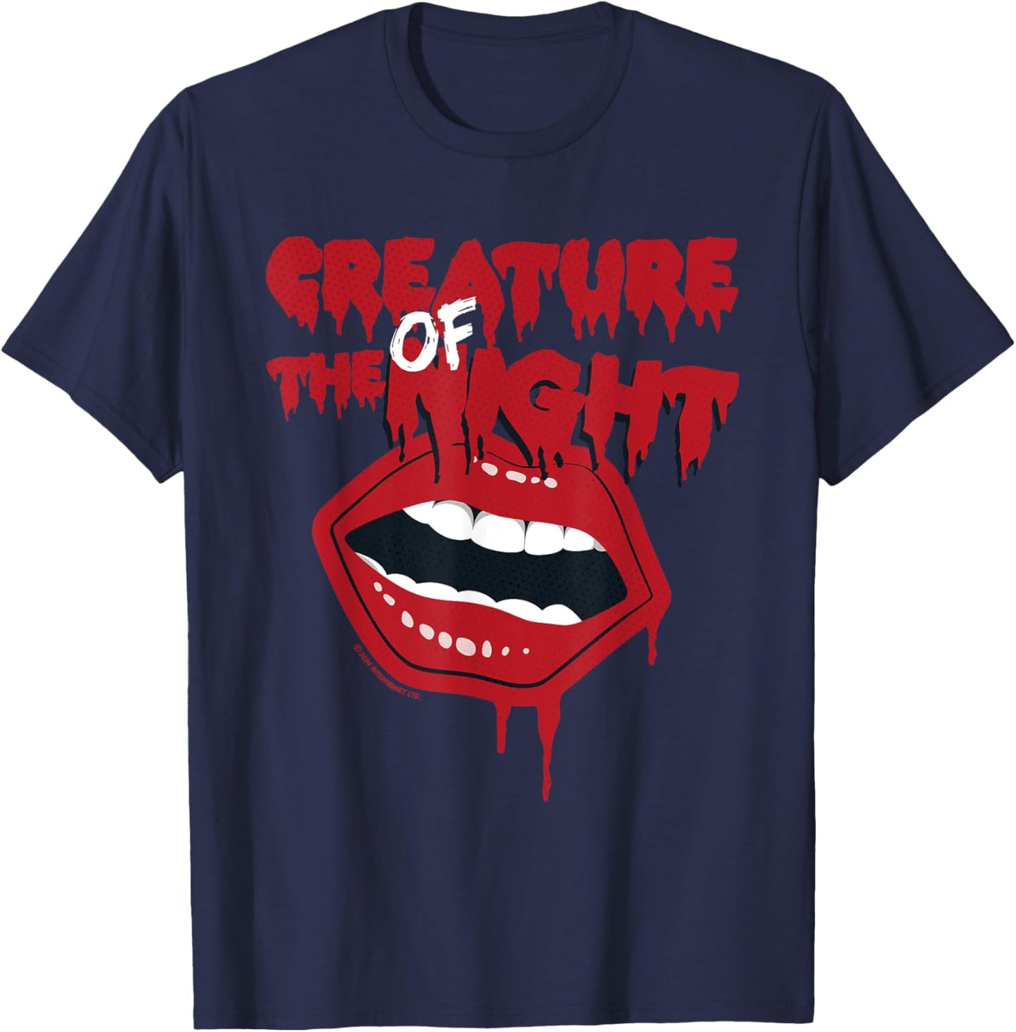 Rocky Horror Show Creature Of The Night Mouth T-Shirt - T-Shirt | Navy