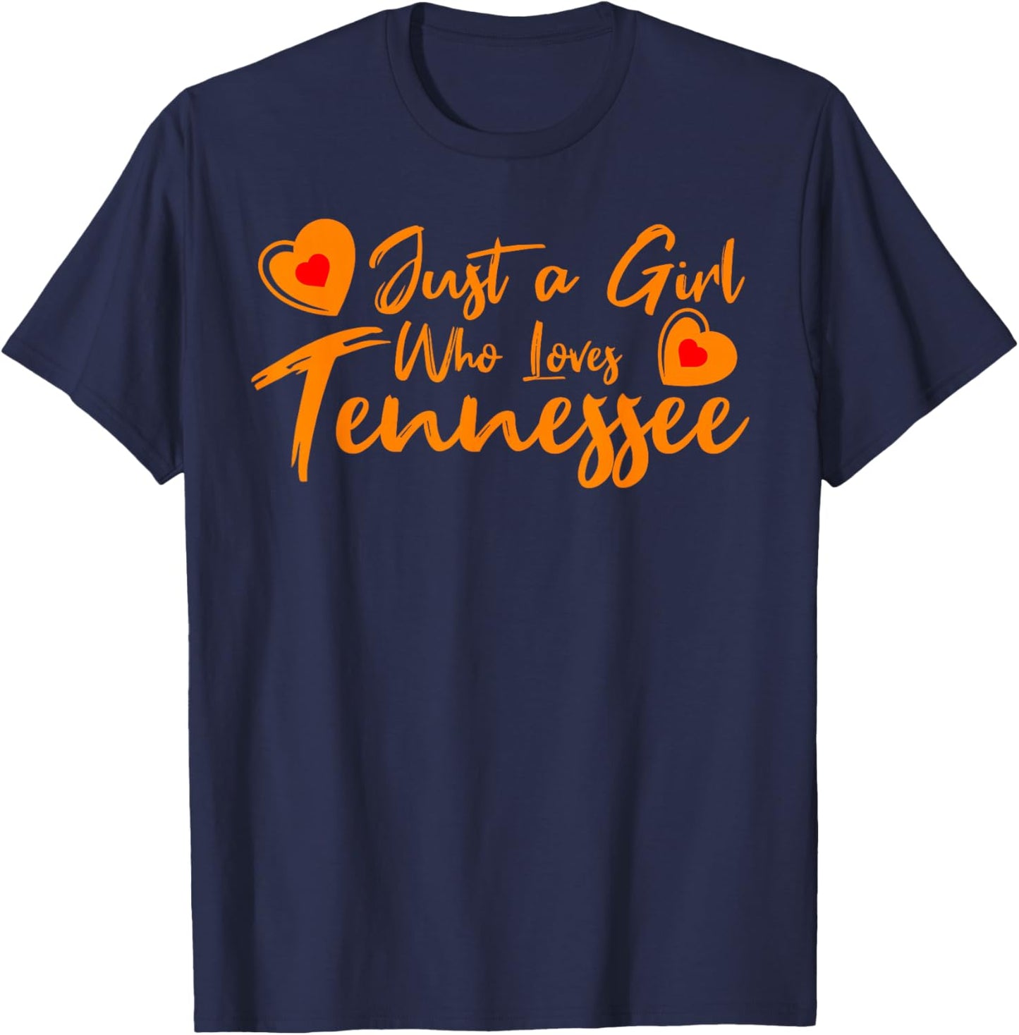 Just a Girl who Loves Tennessee Cute Women, Girls, Tween T-Shirt - T-Shirt | Navy