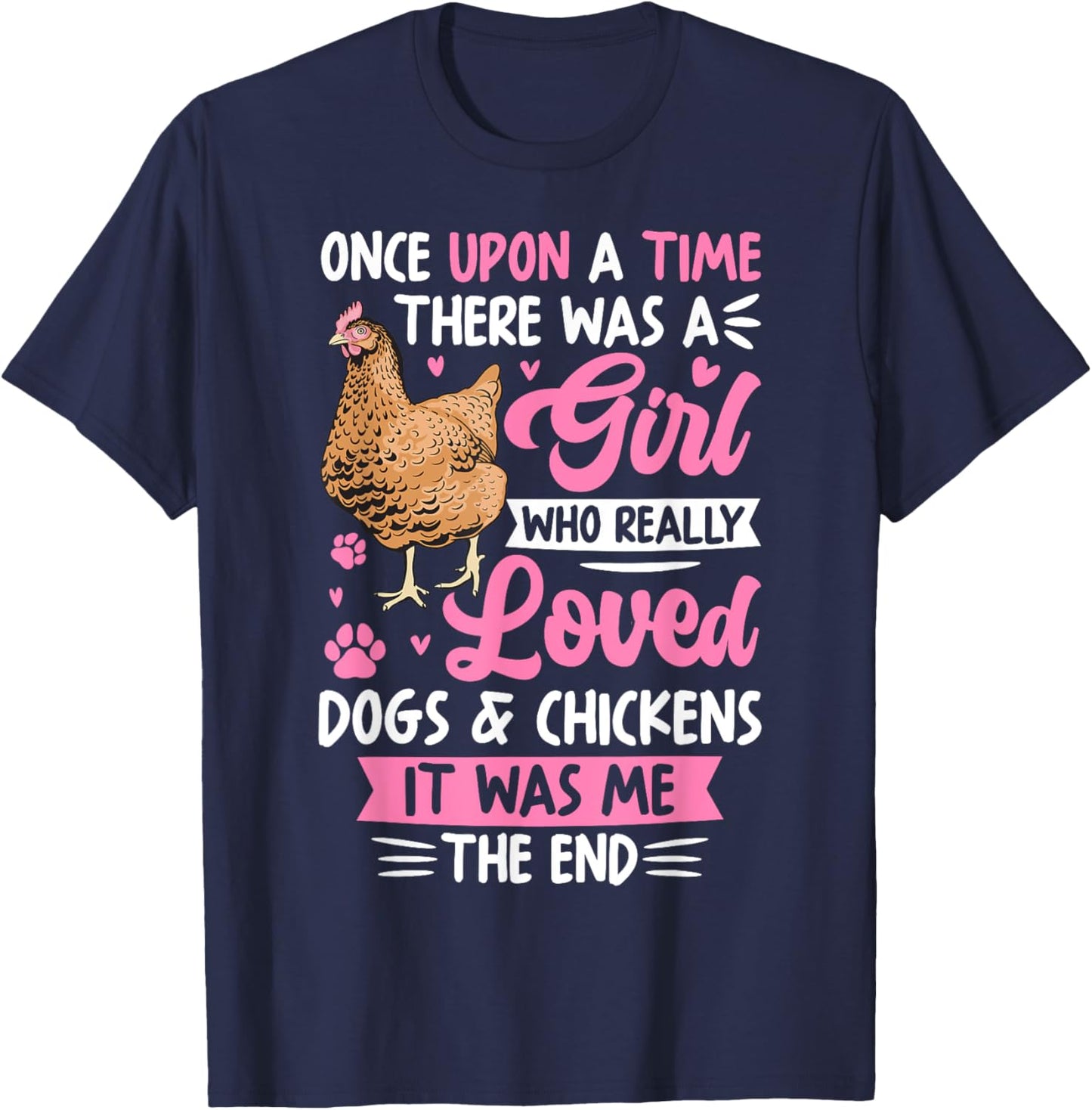 Women Chicken Shirt For Girls Chicken Dog Lover Farmer Kids T-Shirt - T-Shirt | Navy