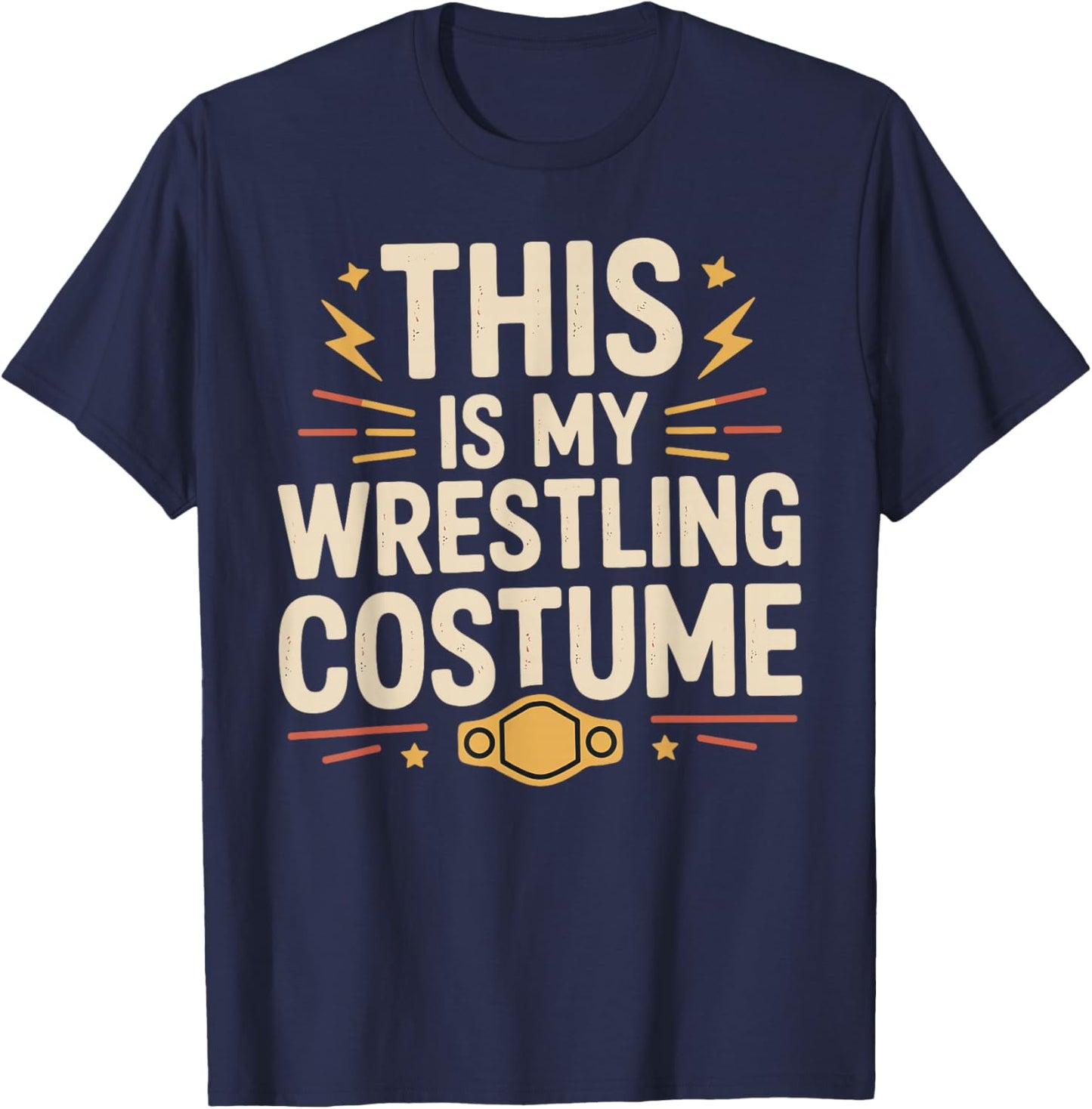This is My Wrestling Costume Halloween Wrestling Fan T-Shirt - T-Shirt | Navy