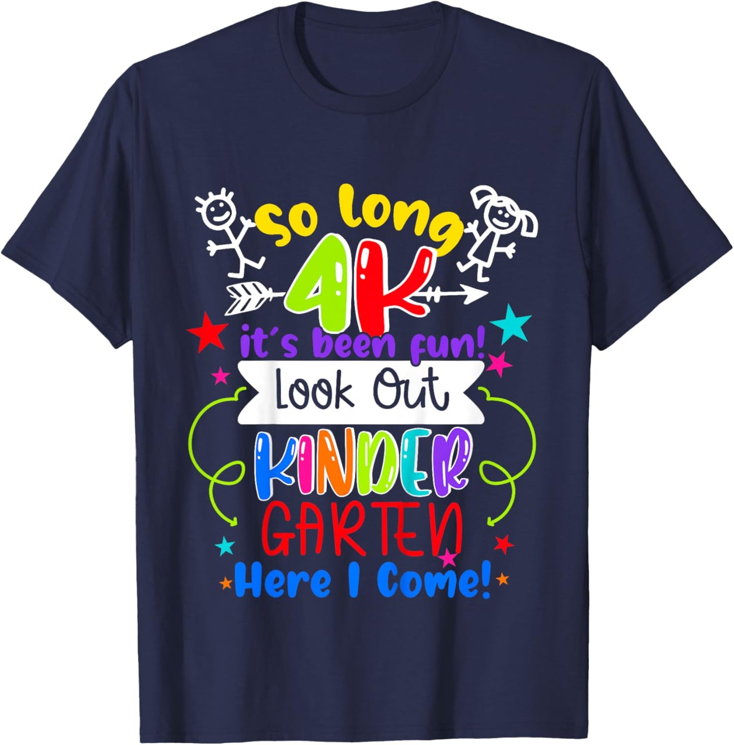 So Long 4K Graduation Kindergarten Here I Come 2025 T-Shirt - T-Shirt | Navy