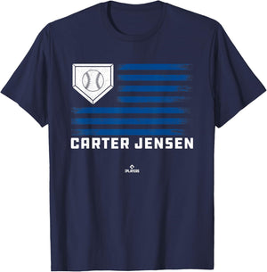 Vintage Flag Gameday Carter Jensen Prospect Baseball Fan T-Shirt - T-Shirt | Navy
