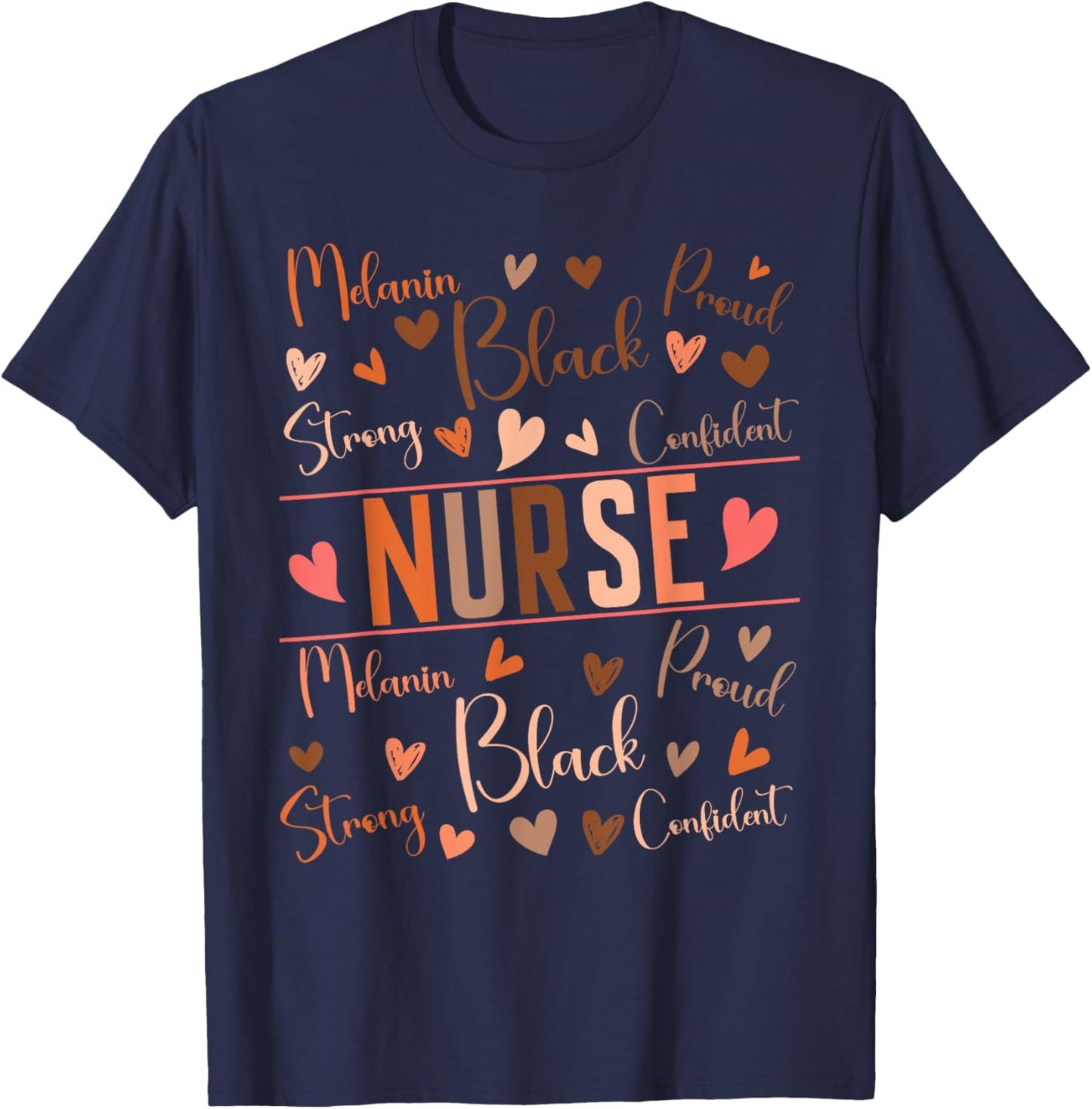 Nurse Black History Month African American Nursing Scrub T-Shirt - T-Shirt | Navy