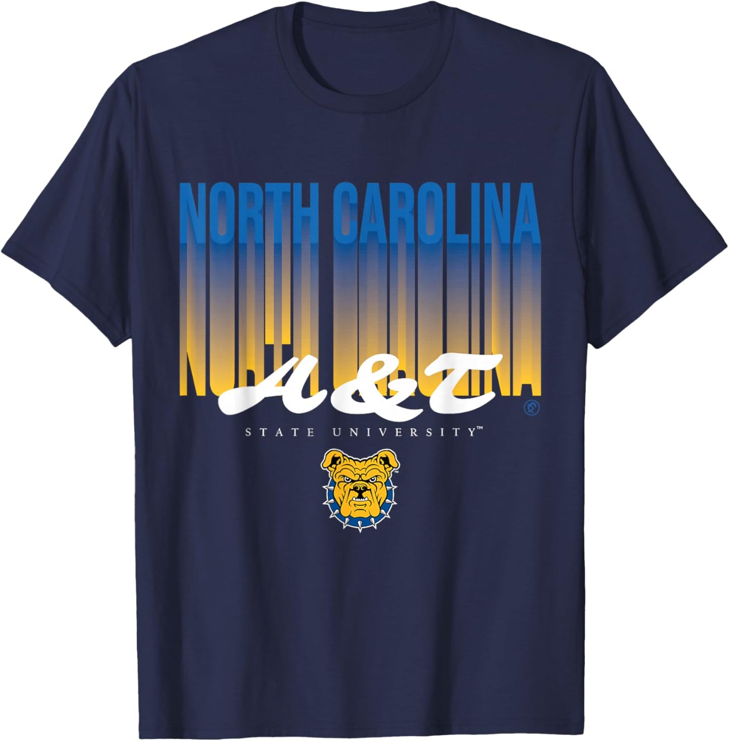 The Yard Essentials - North Carolina A&T State - NCAT Fade T-Shirt - T-Shirt | Navy