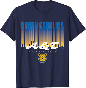 The Yard Essentials - North Carolina A&T State - NCAT Fade T-Shirt - T-Shirt | Navy